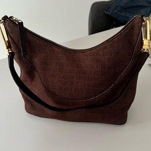 BVLGARI 💯 Logo Mania Shoulder Bag Canvas/ Leather Brown